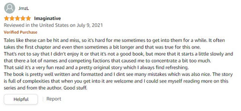 Wailing Tempest 5 star reviewer for Book One of Wailing Tempest