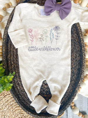 Little Wildflower Baby Girl Romper - Elladees Boutique at Dear Yesteryear