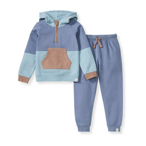 Boy's Color Blocked Toddler Sweatshirt Set - Elladees Boutique at Dear Yesteryear
