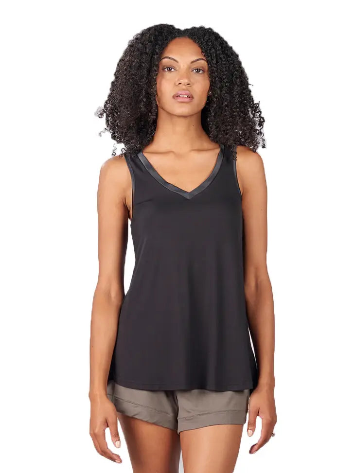 Faceplant Bamboo® Double-V Pajama Tank- Black