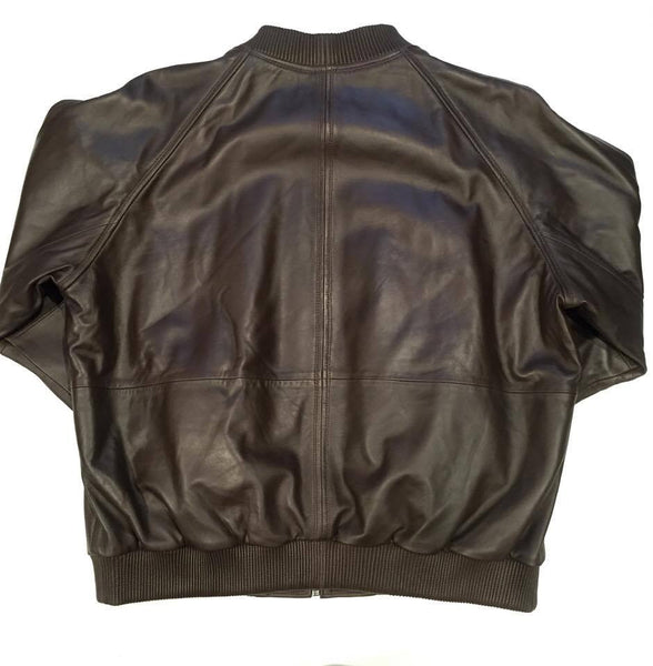 G-Gator Men's Chocolate Leather Lambskin Varsity Jacket