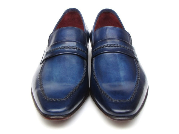 Paul Parkman Men's Loafer Shoes Navy Leather Upper And Leather Sole