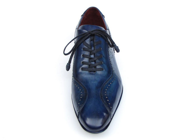 Paul Parkman Handmade Lace-Up Casual Blue Shoes