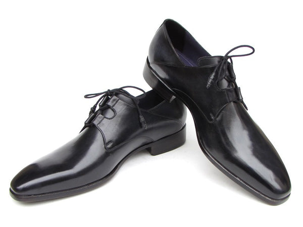 Paul Parkman Ghillie Lacing Plain Toe Black Shoes