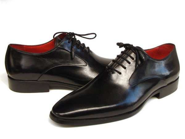 Paul Parkman Men's Black Oxford Leather Upper And Leather Sole