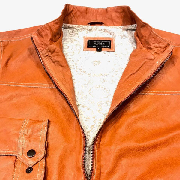 Missani Le Collezioni Men`s Burnt Orange Leather Jacket – Dudes Boutique