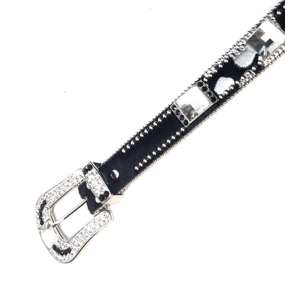 b.b. Simon 338-A94 Black Pony Hair Crystal Belt