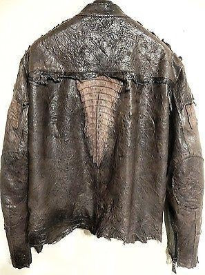 G-Gator Chocolate Crocodile/Lambskin Biker Jacket - Dudes Boutique - Crocodile Jacket