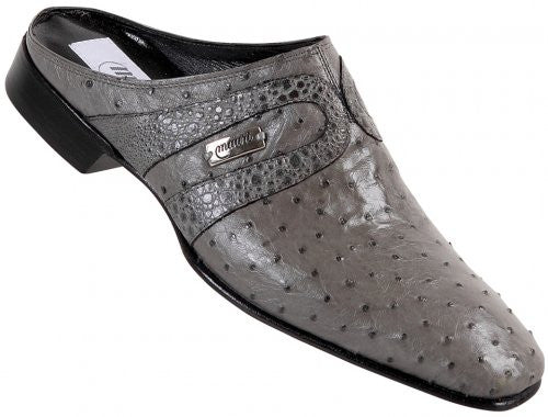 Mauri - "2112" Medium Grey Ostrich/Serpentine/Frog Half Shoe