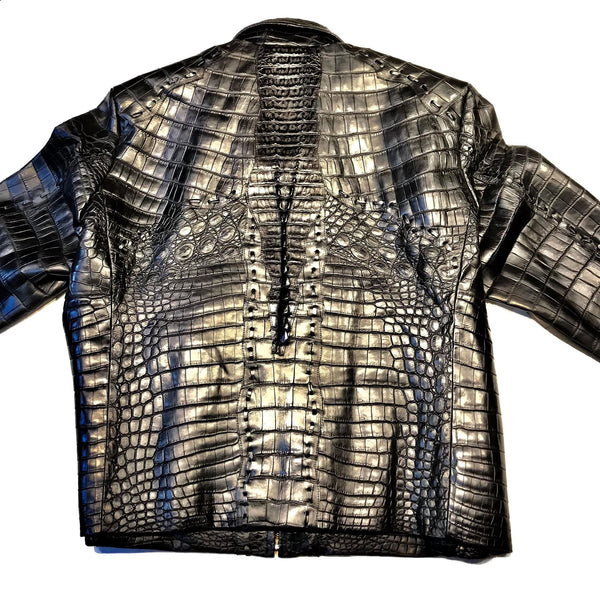 Kashani Black Full All Over Alligator Jacket