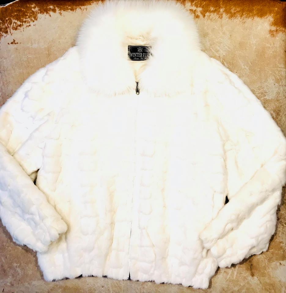 Kashani White Diamond Cut Mink Fur Coat – Dudes Boutique