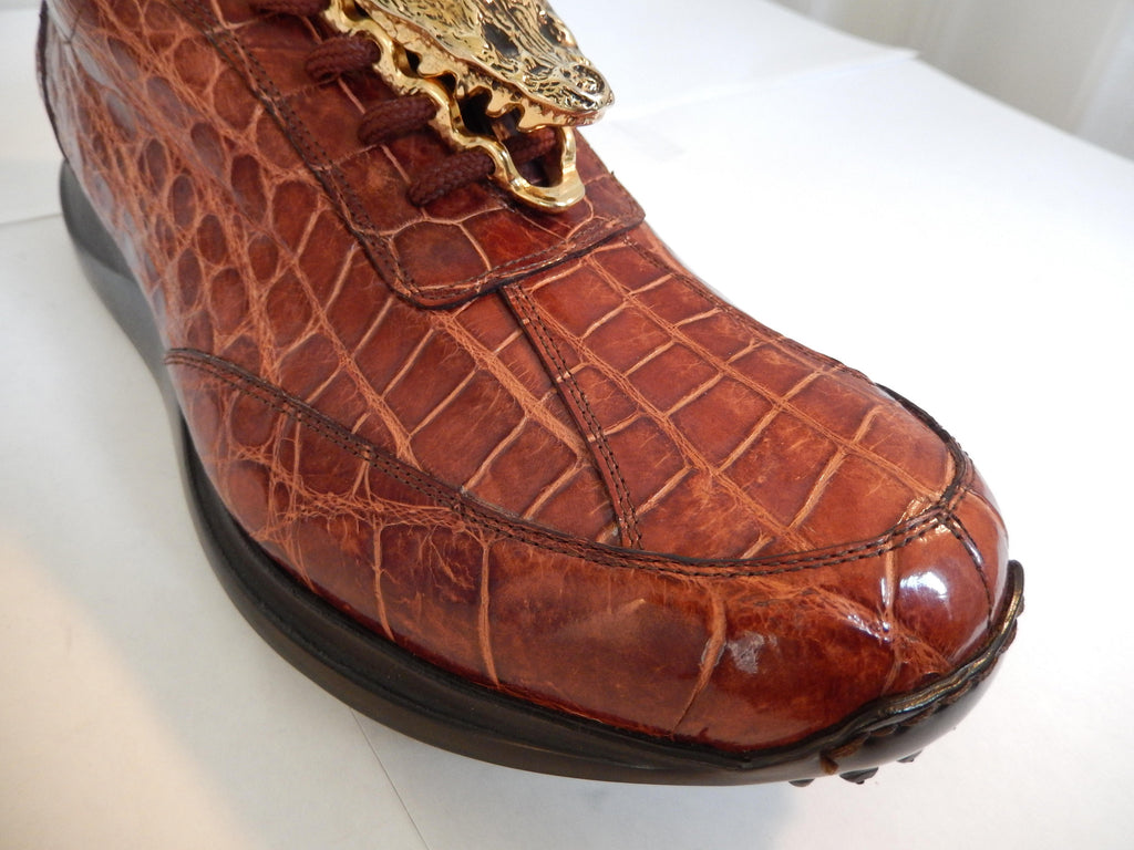 Mauri All-Over Cognac Alligator Sneakers 8731/2
