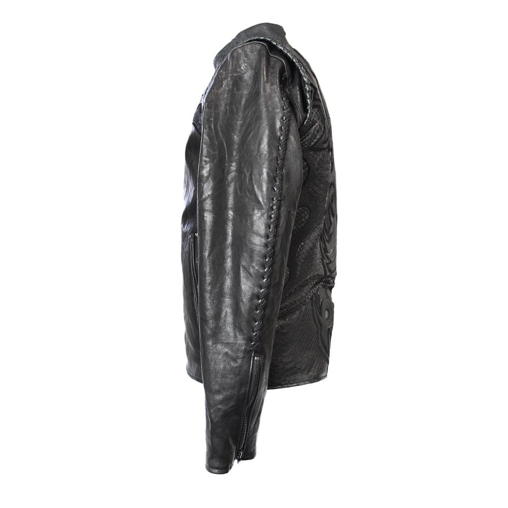 Kashani Moltres Mandarin Collar Stingray/Cobra/Calf Leather Biker Jack