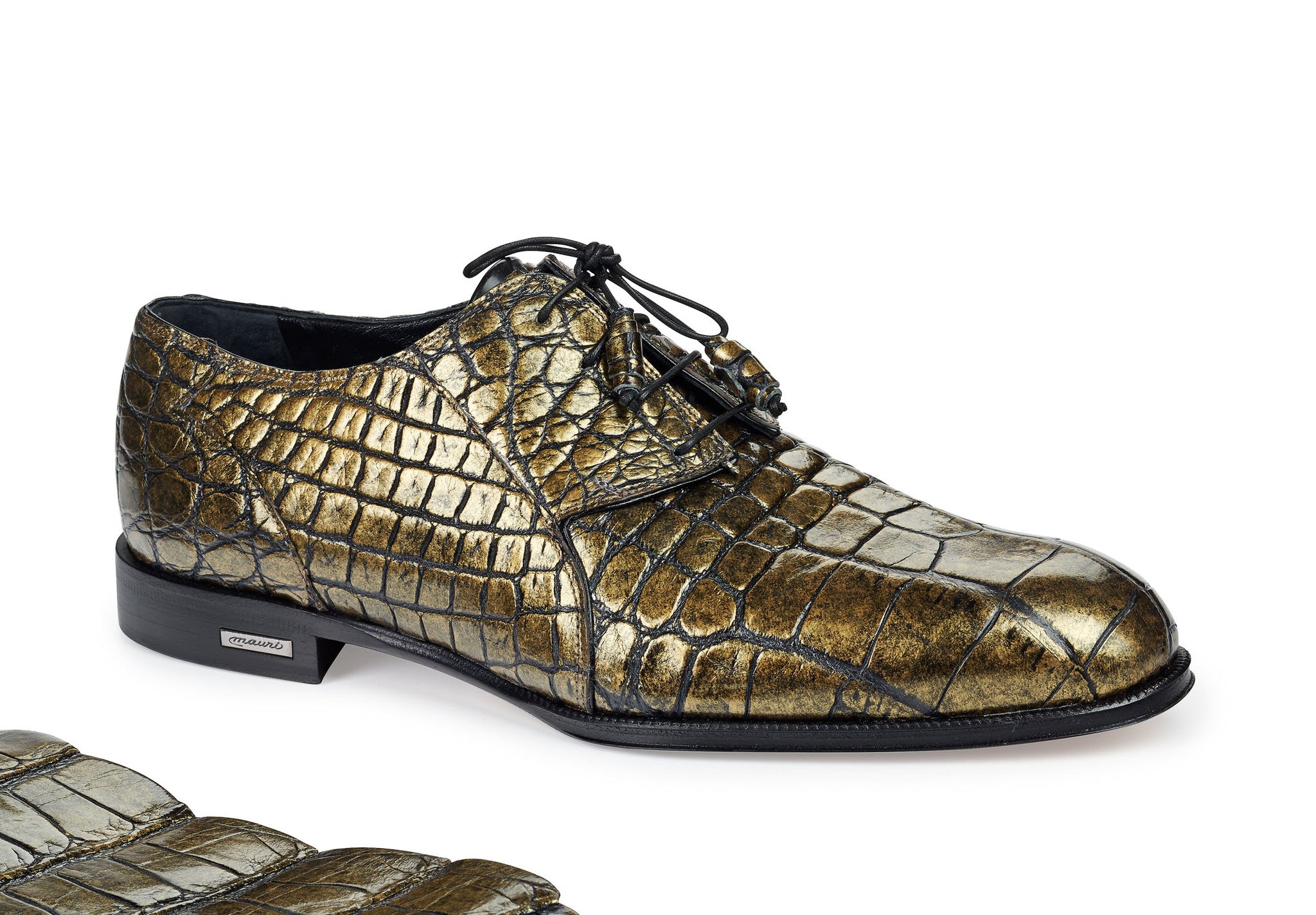 Mauri - "4649" Metallic Brass Alligator Dress Shoe