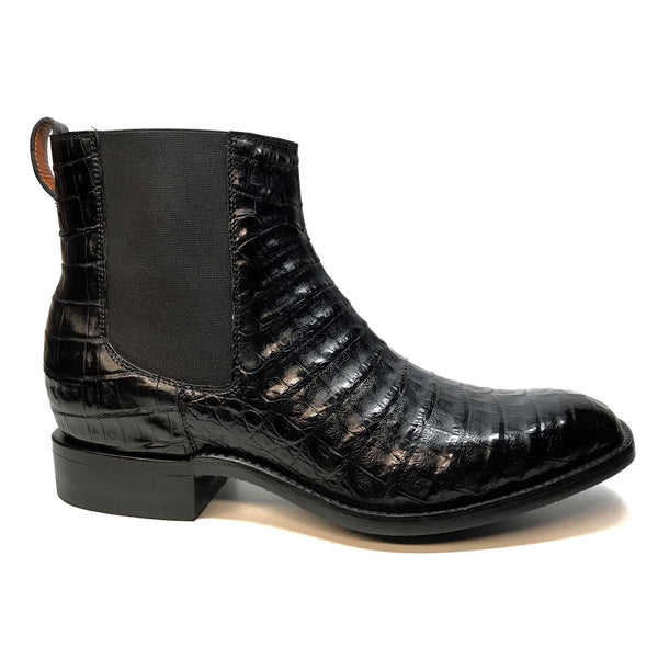 Safari Men's Black Crocodile Belly Chelsea Boots