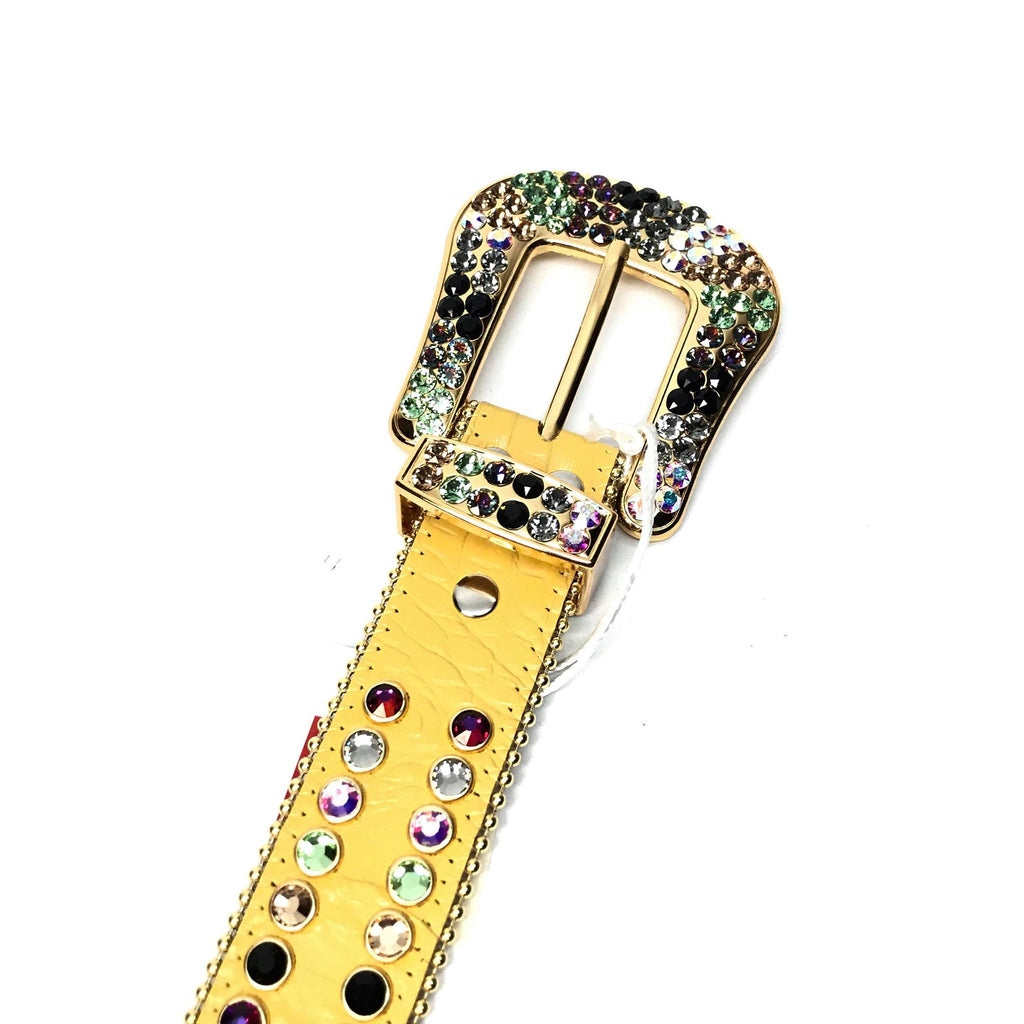 b.b. Simon Yellow Multicolor Fully Loaded Crystal Belt