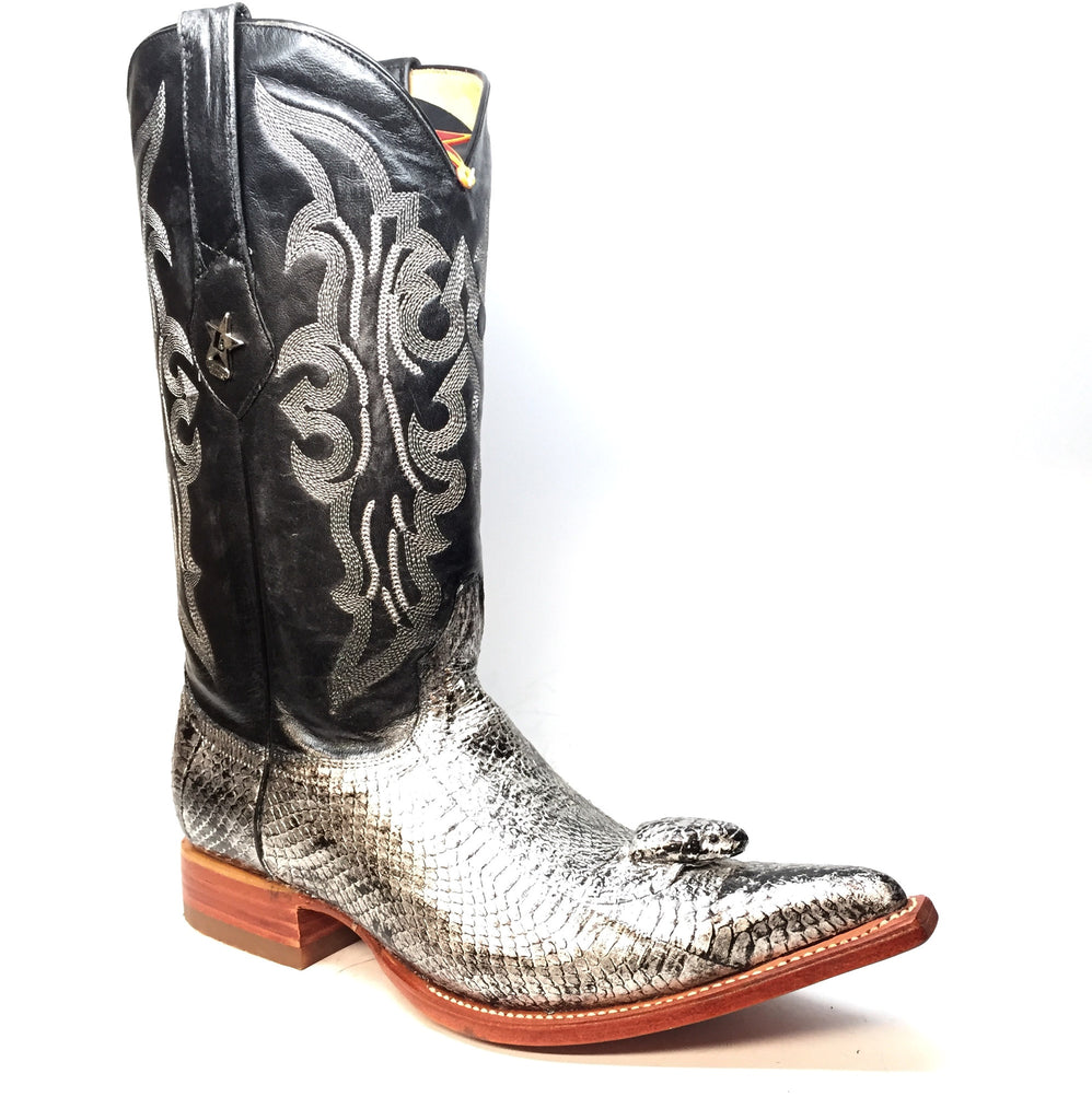 Silver Cobra Head Cowboy Boots