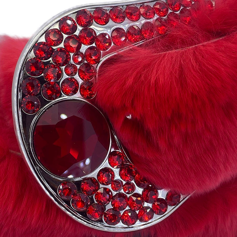 B.B. Simon Fully Loaded 'Blood Red' Pony Crystal Belt 44