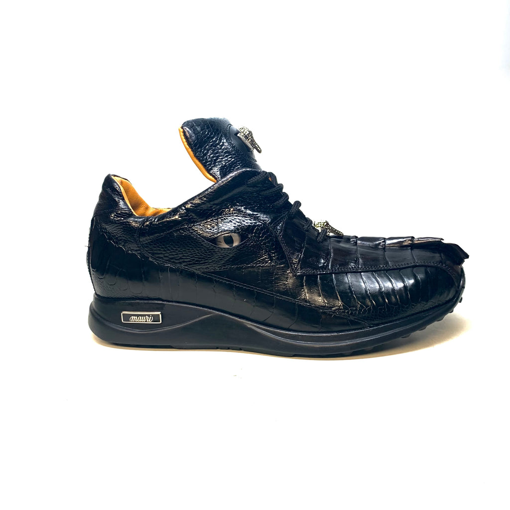 Mauri 8605 'Eye' Black Hornback Tail/Ostrich Leg Sneakers