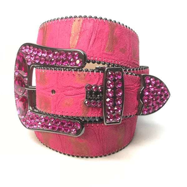 b.b. Simon 'Pink Suede' Swarovski Crystal Belt