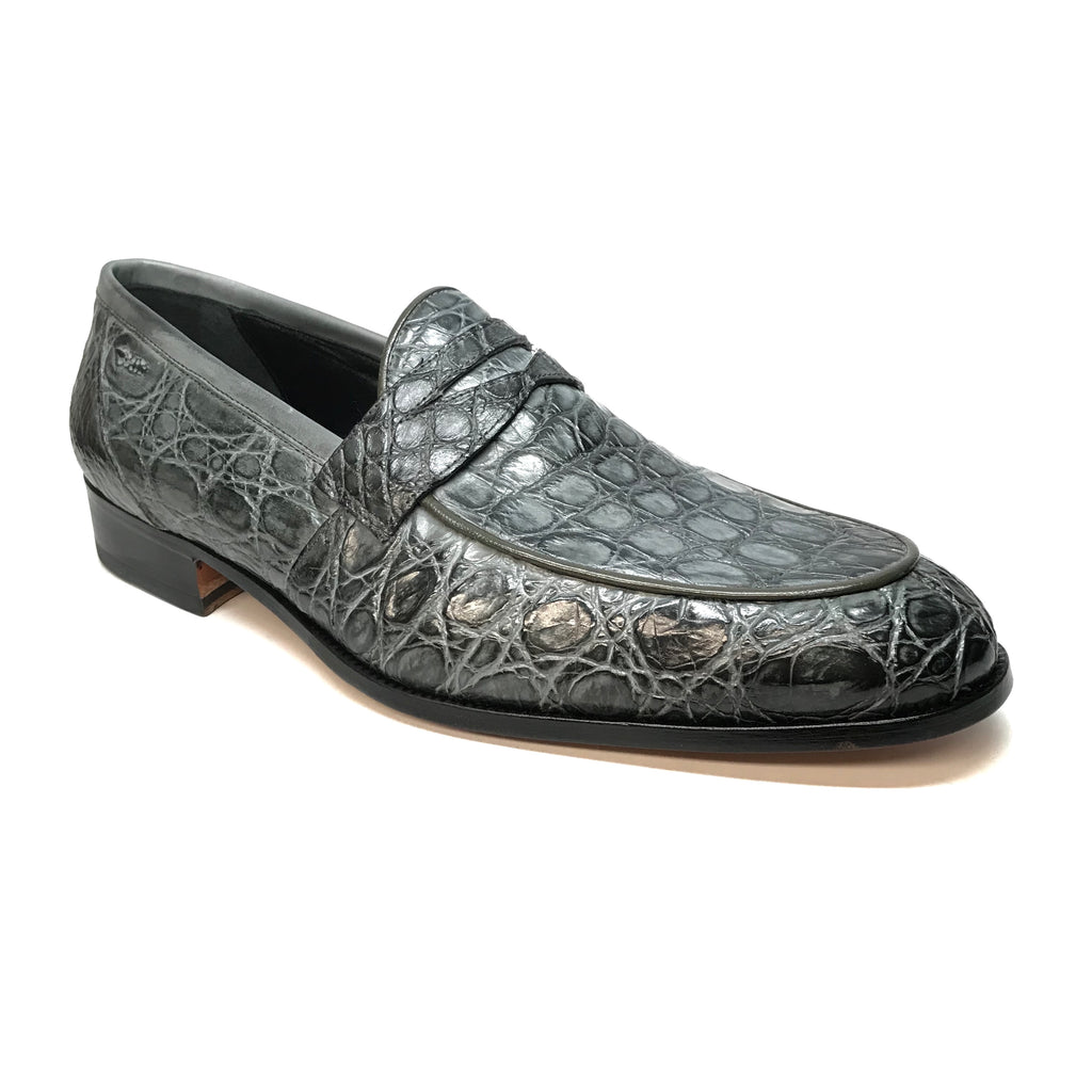 crocodile penny loafers