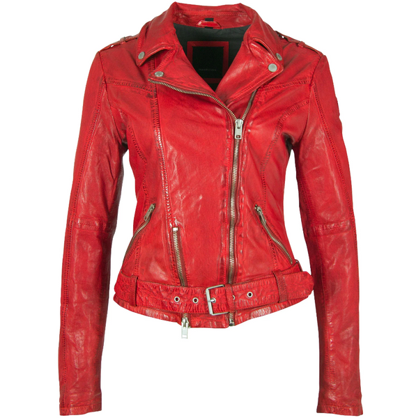 Mauritius Ladies Wild Leather Jacket, Lipstick Red