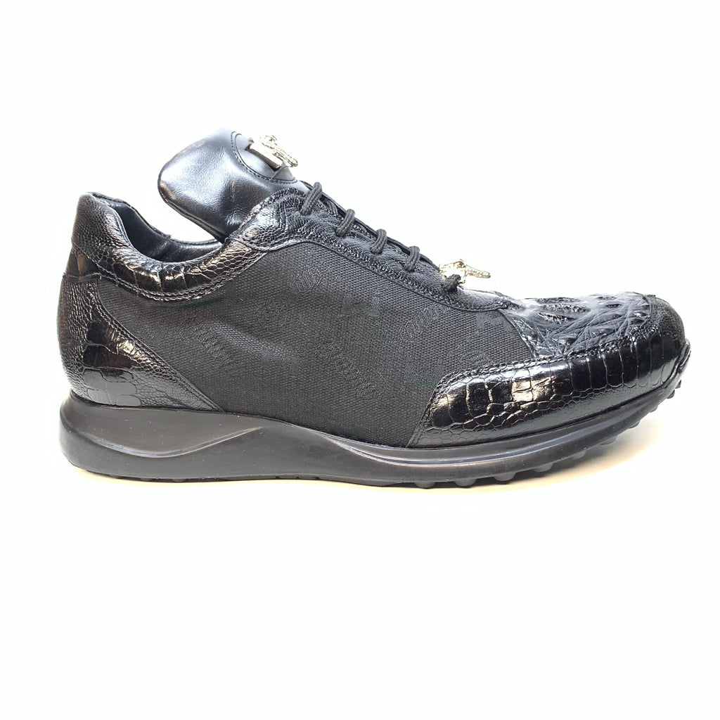 Mauri ‘8741/2’ Black Alligator/Ostrich Leg Sneakers