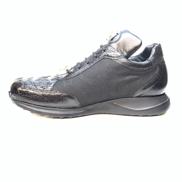 Mauri ‘8741/2’ Black Alligator/Ostrich Leg Sneakers