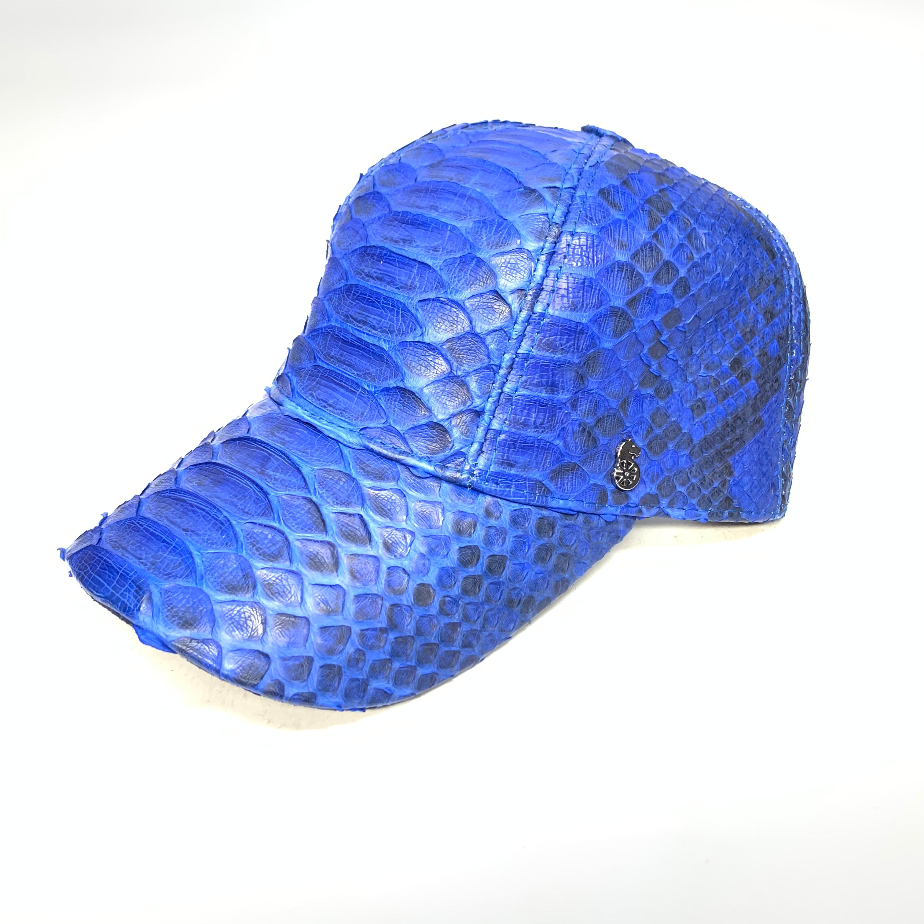 Barya NewYork All-Over Royal Blue Python Strap-Back Base Ball Hat