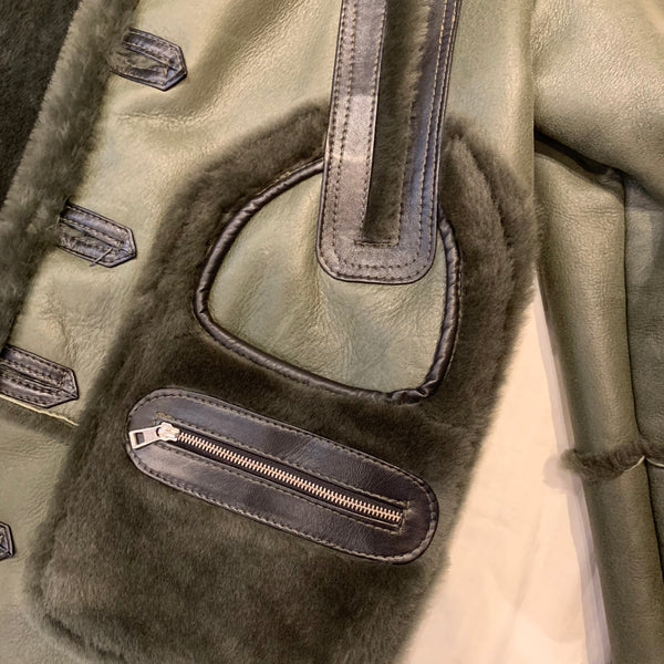Daniels Leather Olive Green 3/4 Shearling Jacket
