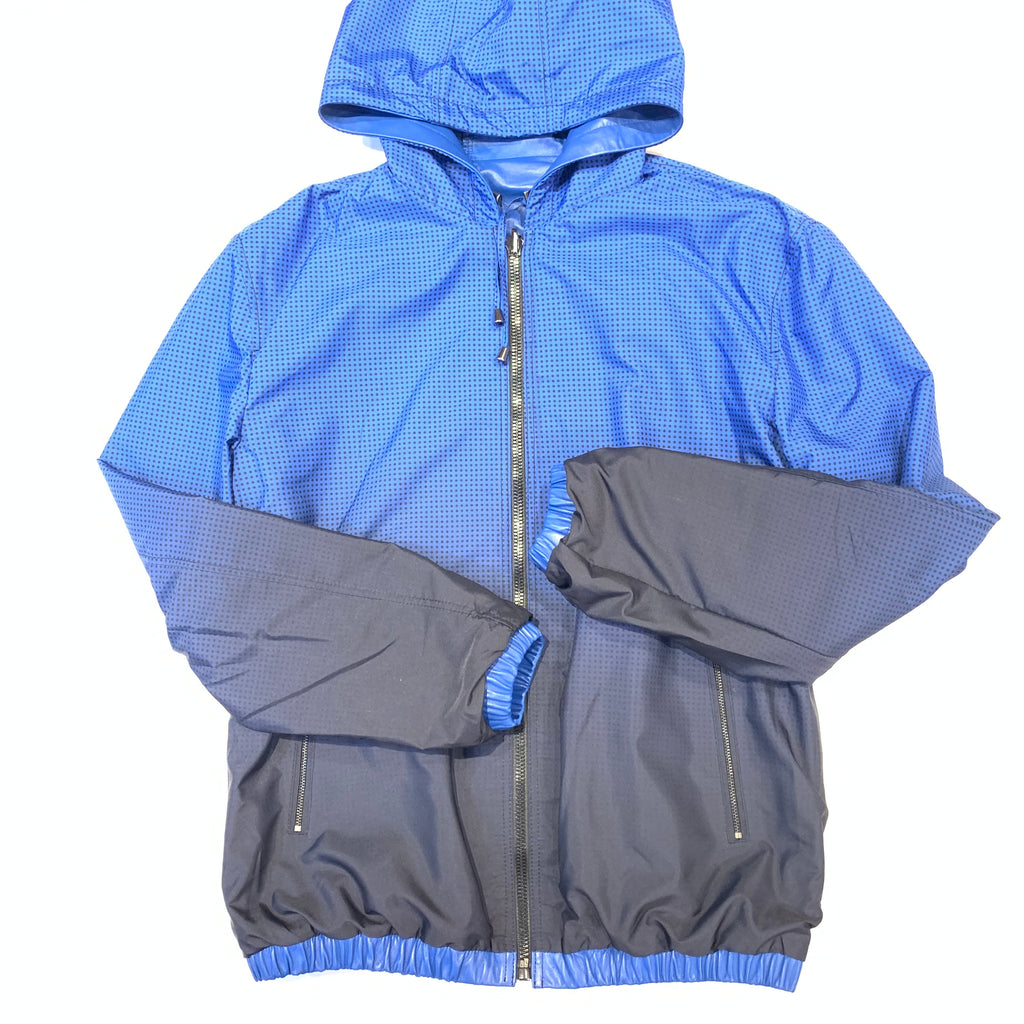 Barya NewYork Royal Blue Reversible Lambskin Hoodie Jacket