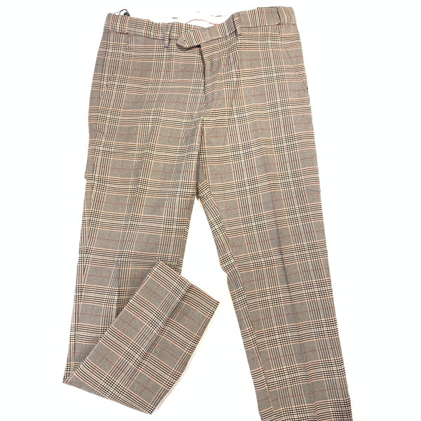 Barabas GLISTER Red/Brown Plaid Trousers