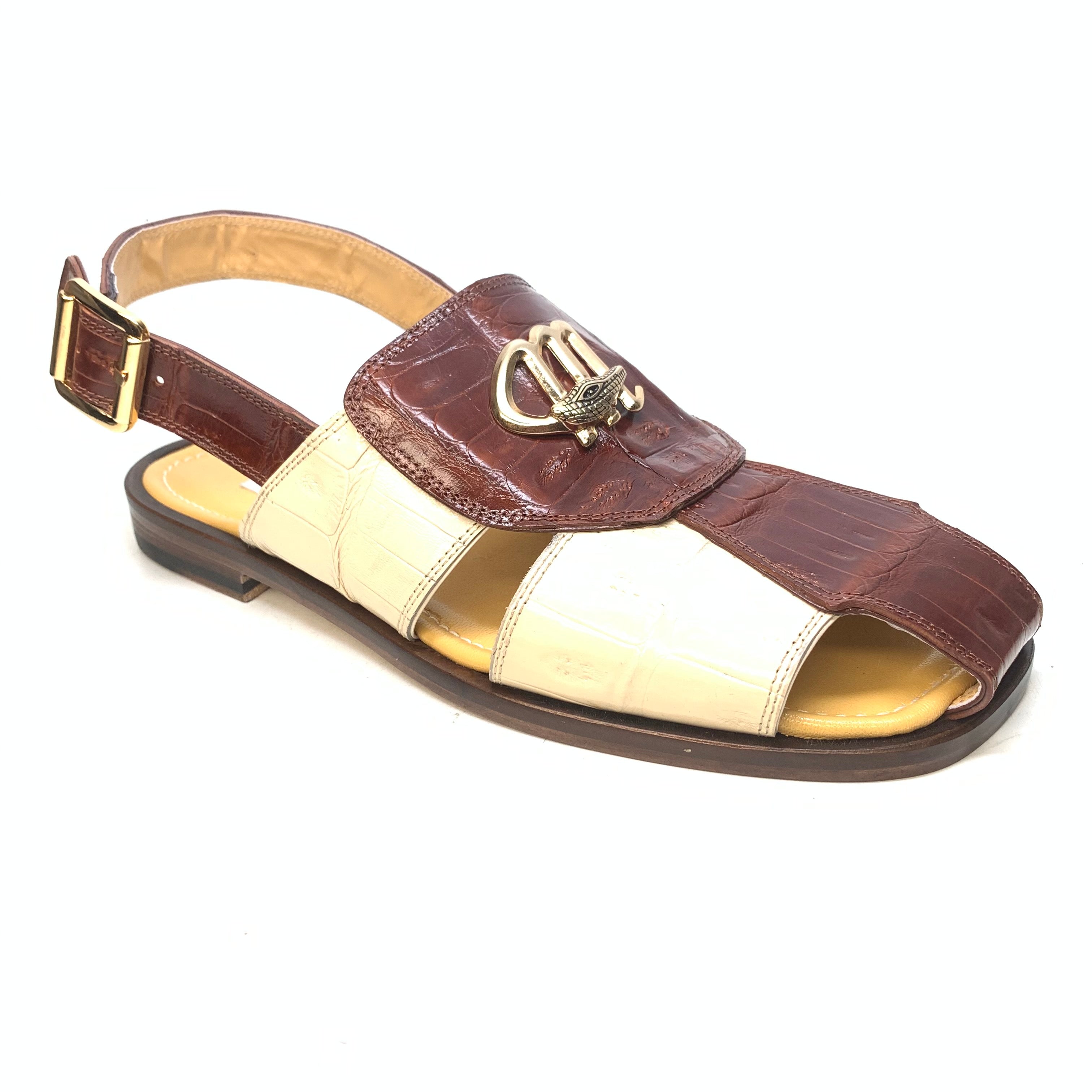 Mauri 5071 Cream/Gold Baby Crocodile Sandals