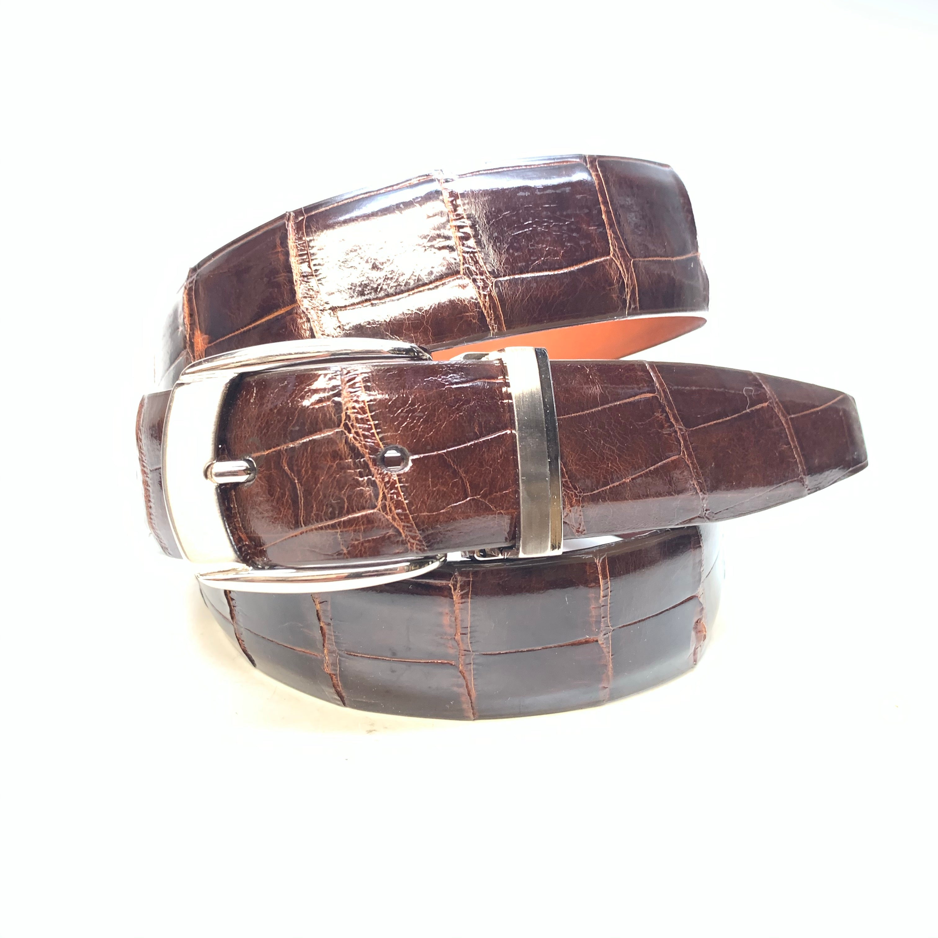 Safari Chocolate Brown Genuine Alligator Body Belt