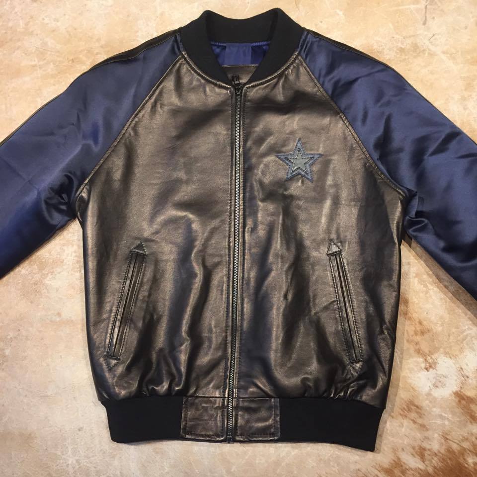 Jakewood Embossed Leather Bomber Jacket