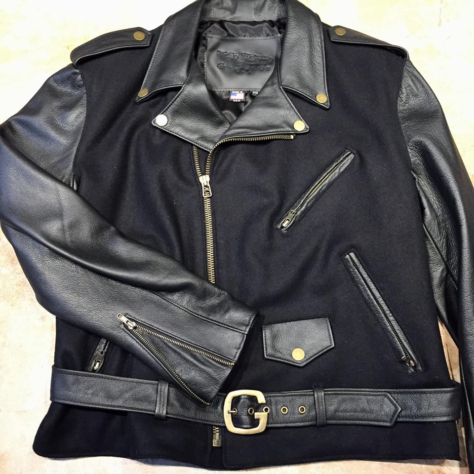 Classic Lambskin Leather/Wool Biker Jacket – Dudes Boutique