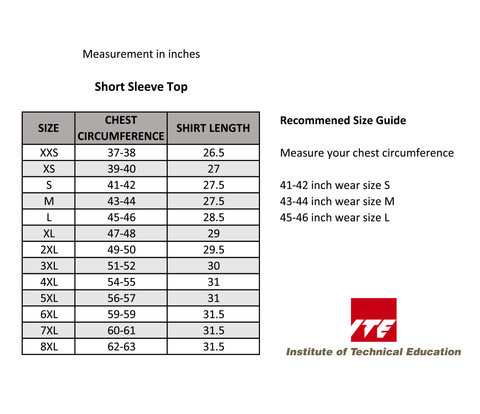 Size Charts - ITE Uniform | Esther Tay Studios – ESTA Signatures