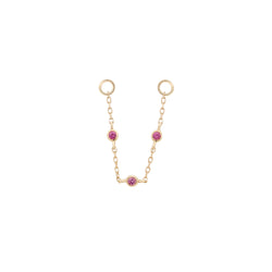 3 Bezel Pink Sapphire Chain