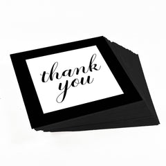 Black Elegant Script Thank You Stickers for party favors