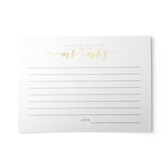 ic: 50 Wedding Advice Cards, 4x6 in., Gold or Silver Foil