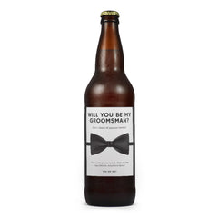 Free Will You Be My Groomsman Beer Label for Canva