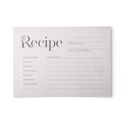 ic: Rustic Florals Recipe Cards, Water Resistant