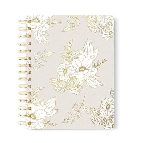 Gold Foil Cheetah Print Spiral Bullet Journal, 7x9 inch, Dot Grid