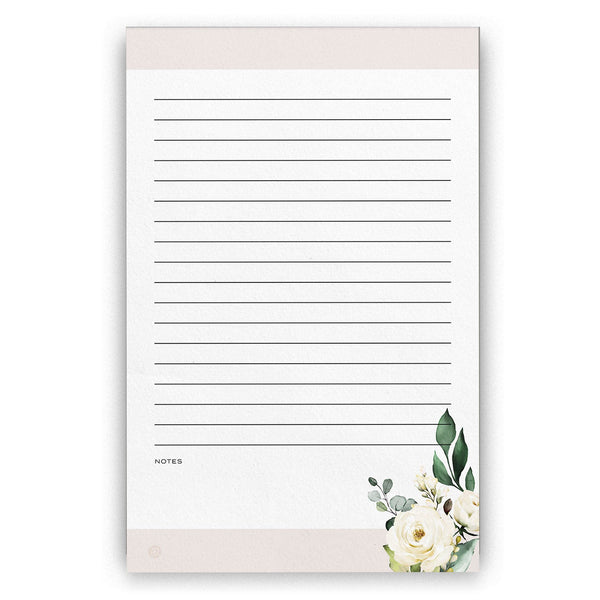 JW Letter Writing A4 Pad Stationery Paper Lined Gift Notepad Writing Sheets (Blue Flowers)