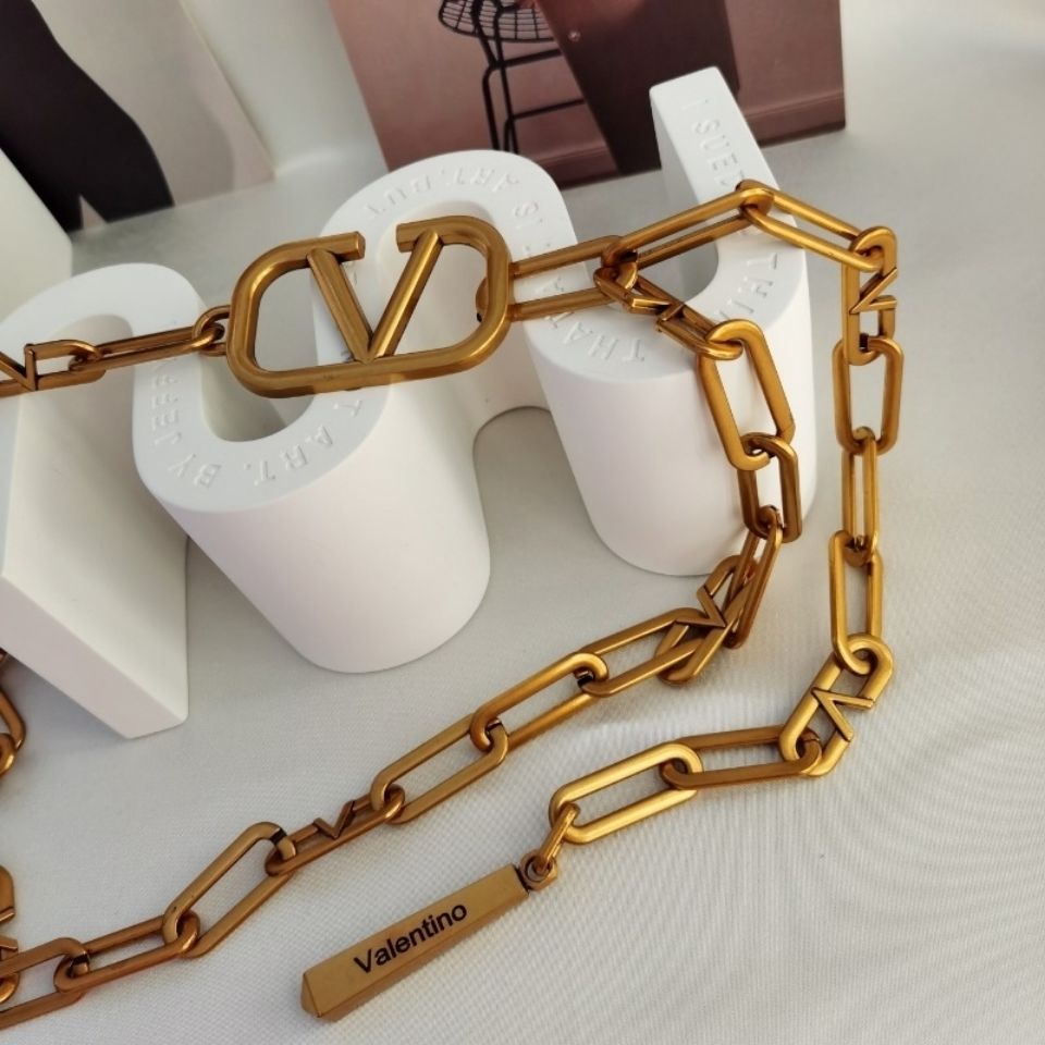 Valentino Fashion all-match lady chain belt