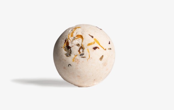 A Gracefully Natural bath bomb with a white background