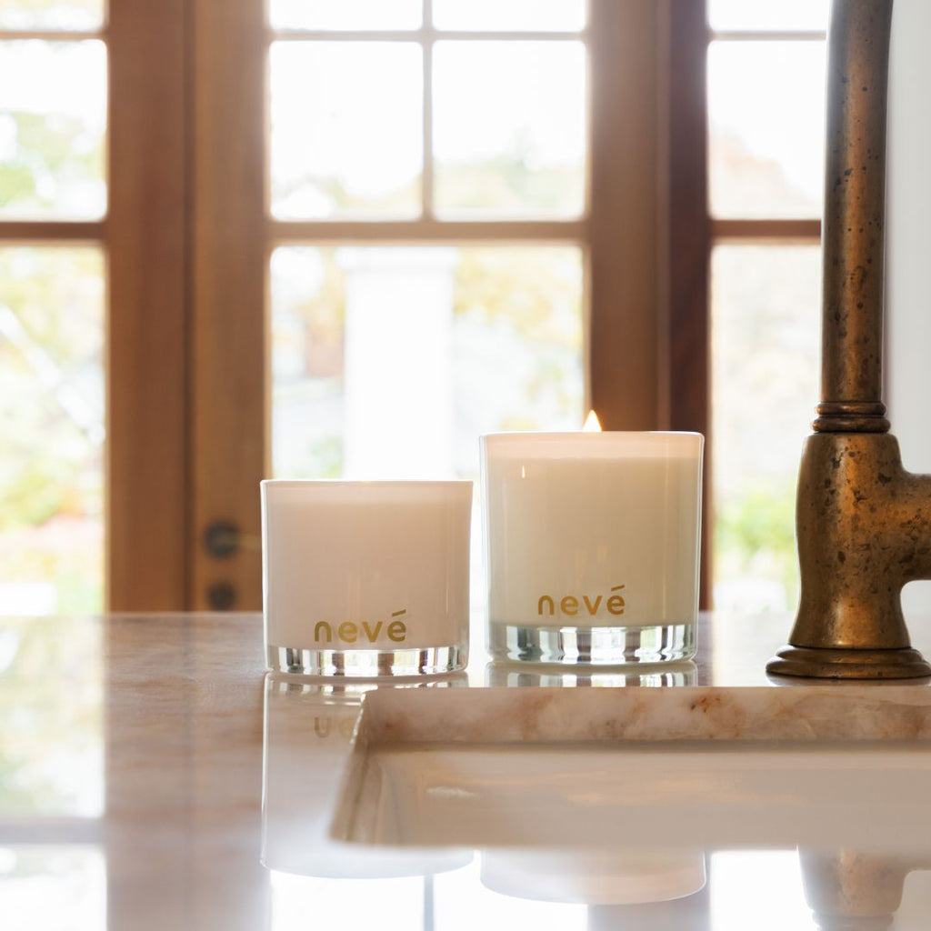 Candles on benchtop