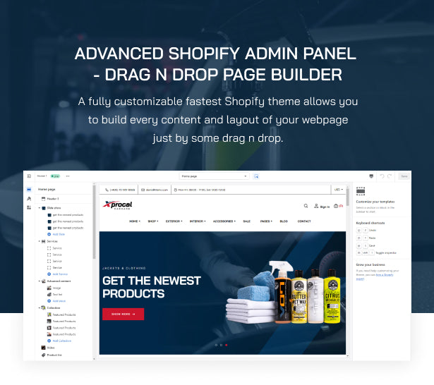 Advanced Shopify Admin Panel - Drag n Drop Page Builder