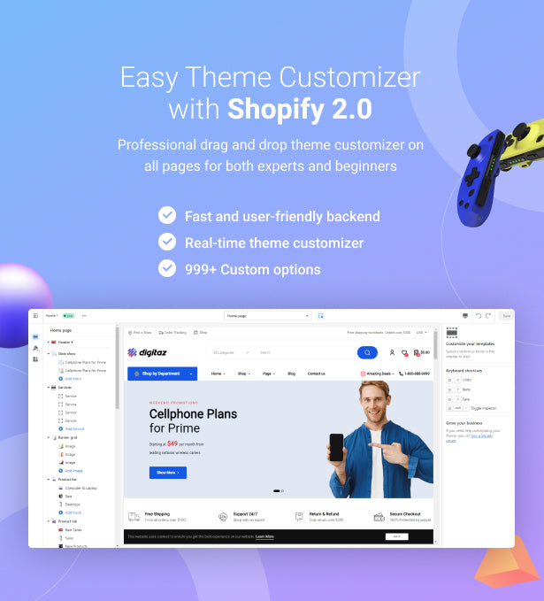 Easy theme customizer with Shopify 2.0