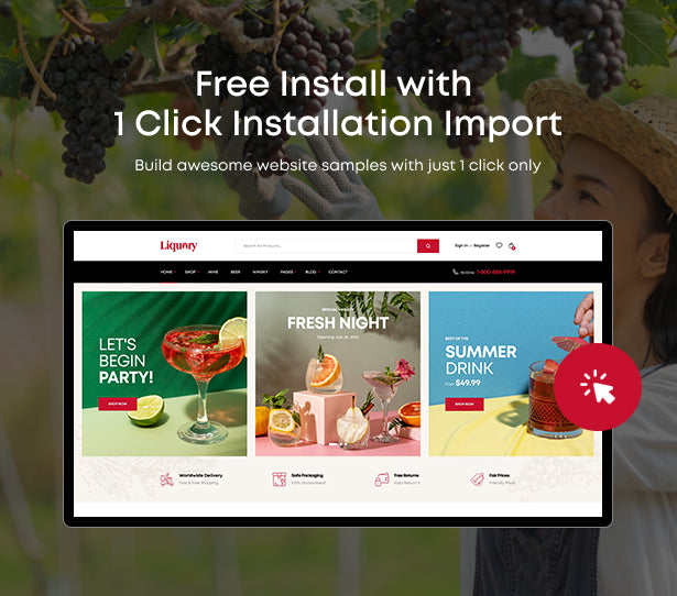 Free Install with 1 Click Installation Import